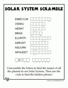 solar system scramble worksheet