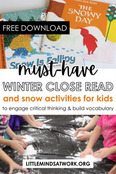 Looking for the best winter read alouds for kindergarten? Here on the blog, I share my favorite winter read alouds and activities to help your students learn early literacy skills. Here, I share a free close read lesson plan for "The Snowy Day" - perfect for kindergarten or first grade students. Here I share how to make snow, and I share my favorite winter read alouds and crafts. Students will love the snow themed activities & building reading comprehension + vocabulary. Learn more here! Winter Activities Kindergarten, Read Alouds For Kindergarten, Exploration Activities, Winter Kindergarten Activities, The Snowy Day, Close Reading Strategies, Make Snow