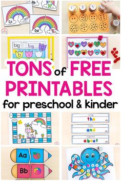 tons of free printables for preschool and kinder