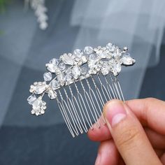 PRICES MAY VARY. Rhinestones wedding hair pieces is made of soft alloy wire, pearls,crystal ，rhinestone and comb.High quality workmanship,flexible design is very comfortable to wear. Hair jewelry designed with genuine crystal beads & gemstones. suitable for all hair style designed and creative; different styles have subtle differences in how you show your hair. Hair decoration exquisite design makes you elegant and beautiful, and attract everyone's eyes, suitable for weddings,anniversary, honeym Wedding Hair Pins Crystal, Halloween Prom, Photography Halloween, Rock Concerts, Bridal Hair Half Up, Bride Wedding Hair, Pearl Hair Piece, Rhinestone Hair Comb, Hair Comb Accessories