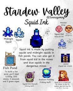 an info sheet describing how to use the stardew valley squad in minecraft