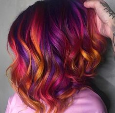 Pinwheel Hair Color Ideas Patterns, Halloween Hair Color Ideas Short Hair, Dark Vivid Hair Color, Jewel Tone Hair Color, Spooky Hair Color, Fall Vivid Hair Color, Halloween Hair Color Ideas, Halloween Hair Color