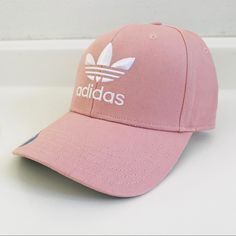 Nwt Adidas Cap Hat Pink Pink Snapback Fitted Hat, Pink Snapback Fitted Hat Casual Style, Casual Pink Snapback Fitted Hat, Adidas Cotton Snapback Baseball Cap, Adidas Cotton Hat With Curved Brim, Adidas Cotton Hats With Curved Brim, Adjustable Adidas Cotton Hat, Adidas Baseball Cap For Streetwear, Adidas Sporty Baseball Cap With Curved Brim