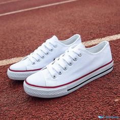 Orcajump - Classic Canvas Shoes - Low-cut and High-cut Styles for Couples in White Couple Sneakers, Canvas Flats, High Cut, High Top Shoes, Low Cut, Canvas Shoes, Cut And Style, High Tops, White