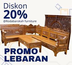 a wooden furniture set with the words discount 20 % off at rodabrokh furniture