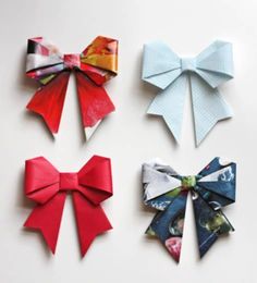 three different types of bows on top of each other, with the caption below