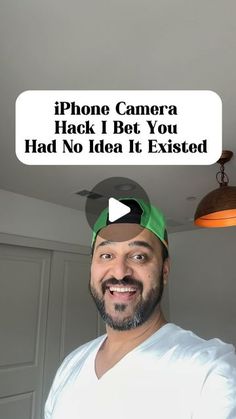 a man wearing a green hat with the words iphone camera hack i bet you had no idea it tasted