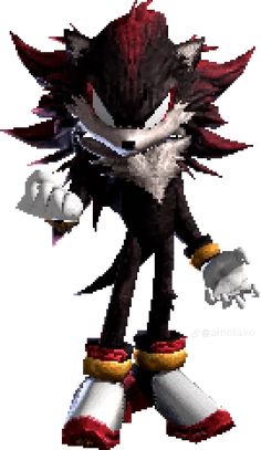 an image of the character sonic from sonic the hedgehog in pixel art, which appears to be looking like he's holding his hand out