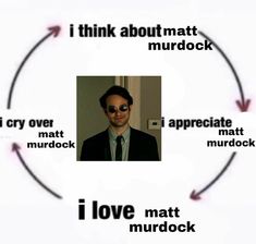 a man in a suit and tie with the words i love matt murdock