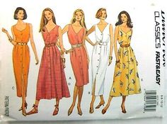 Butterick Pattern 6839 Sleeveless Dress Size 6, 8, 10, 12) Uncut  | eBay Vintage Dress Patterns, Butterick Pattern, Butterick Sewing Pattern, Womens Sewing Patterns, 90s Dress, Pattern Dress, Dress Sewing Pattern, Dress Sewing, Dress Sewing Patterns