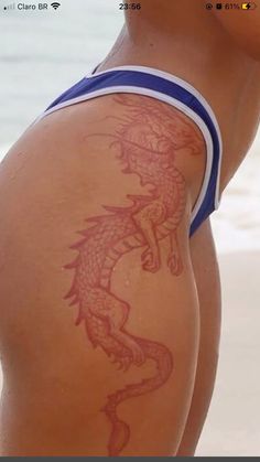 Dragon Tattoo Hip, Womens Tattoos, Pink Tattoo, Dragon Tattoos, Teen Daughters