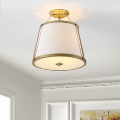 Safavieh Lanis Flush Mount - Gold | Ceiling Lamps | Modishstore Bulbs Indoor, Light Fixtures Flush Mount, Wood Lamps, Affordable Furniture, Lighting Store, Flush Mount Lighting, Modern Spaces, Flush Mount Ceiling, Flush Mount Ceiling Lights