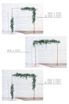 three different ways to make a greenery arch