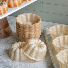 doughnuts and other pastries on a table