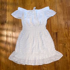 Charlotte Russe Polka Dot Off-The-Shoulder Mini Dress New With Tags! Elastic And Stretchy On The Waist And The Shoulders For The Perfect Fit! White Off Shoulder Mini Dress For Day Out, Casual Off Shoulder Strapless Dress For Day Out, Casual Off Shoulder Dress For Day Out, Casual Off-shoulder Midi Dress For Brunch, White Off-shoulder Summer Sundress, White Fitted Off-shoulder Beach Dress, White Fitted Off Shoulder Dress For Beach, Casual Off-shoulder Mini Dress For Vacation, White Casual Off Shoulder Dress For Brunch