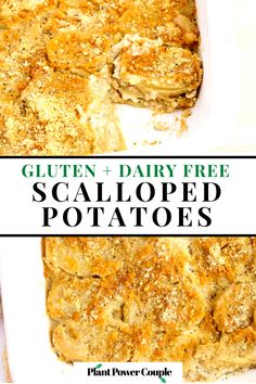 gluten and dairy free scalloped potatoes in a casserole dish