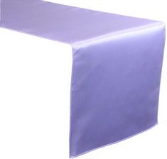 a plain purple table runner with white piping on the top and bottom, set against a white background