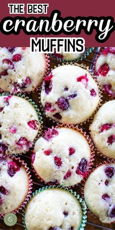 cranberry muffins on cooling rack Bisquick Muffins, Cranberry Recipes Muffins, Cranberry Muffins, Hearty Casseroles, Holiday Brunch, Best Breakfast Recipes, Fresh Cranberries, Breakfast Cake, How To Make Breakfast