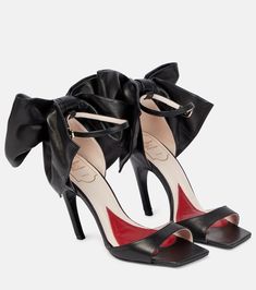 Roger Vivier Sandals, Roger Vivier Shoes, Raffia Sandals, Latest Sandal, Strappy Shoes, Bow Sandals, Embellished Denim, Bow Heels, Brown Leather Sandals