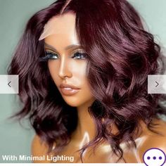 Loose Wave Undetectable Invisible Lace Middle Part Wig No Glue Or Tape Needed Band New Human Hair Wig ( Original Box) Color: Plum (12inch. Wig) Open To Offers Invisible Lace, Colored Wigs, Lace Closure Wig, Middle Part, Front Lace Wigs Human Hair, Closure Wig, Hair Quality, Hair Color Dark