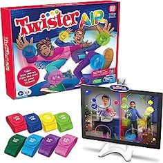 the twister air board game is on display