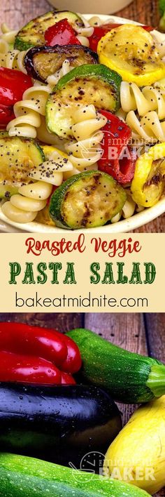 roasted veggie pasta salad with zucchini and peppers