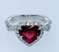 Garnet Heart Halo Infinity Diamond Engagement Ring 14k White Gold CENTER STONE: Shape: Heart Shaped Garnet Gemstone Carats. Approx. 2 ct Measurements: Approx. 8 x 8 mm Color: Red Clarity: Eye Clean SIDE DIAMONDS: Shape:Round Brilliant Cut Diamonds (100% natural) Number of Diamonds: 58 Total Carat Weight: 0.45 ct Color & Clarity: G-H, VS-SI SETTING: Material: 14k White Gold (Available Also in 14K Yellow Gold or 14K Pink Gold - No Extra Charge) Stock Number: ER567 Ring Size 6.25; Free sizing from Heart Halo, Natural Number, Pink Garnet, Garnet Heart, Engagement Ring Prices, Garnet Jewelry, Jewelry Images, Garnet Gemstone, Vintage Diamond