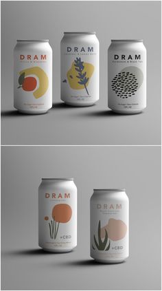 three cans of beer with different labels on them