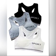 3 Packs Girls Sports Underwear Cotton Soft And Comfortable Suitable For 9-15 Years Old Calvin Klein Sports Bra, Old Bras, Girls Sports Bras, Girls Sports, Printed Sports Bra, Cute Preppy Outfits, Lululemon Sports Bra, Black Sports Bra, Under Armour Women