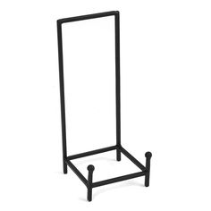 a black towel stand with two hooks on each side