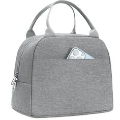 This cute solid gray tote canvas insulated lunch bag is a perfect choice for boys and girls, men and women to carry lunch for school, picnic or work. Outer is durable canvas and inner is food grade aluminum foil, leak proof, light weight, durable, reusable and foldable. Plenty of room, yet compact enough to carry without being heavy, cute pattern. It is easy to clean with damp cloth wipe out. Dual smooth zippers for easy daily use. Perfect for you to carry lunch on vacation, work or school. Nice Cheap Large Capacity Lunch Bag For School, Cute Lunch Boxes For Teens Aesthetic, Cute Lunch Bags, Lunch Bags, Cute Large Capacity Lunch Bag, Rectangular Insulated Lunch Bag For School, Lunch Boxes, High School Lunches, High School Essentials