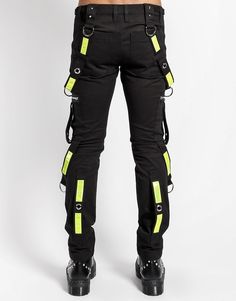 A combination of faux zippers, real zipper pockets, o-rings, d-rings, straps, buckles and reflective material make the Electric an unmistakable, one-of-kind pair of pants. Form-fitting with adjustable waist. Wear if you dare. – 97% Cotton, 3% Spandex– Model is wearing size 28. – Hand wash, lay flat to dry Pants Form, Fitting Pants, Reflective Material, Tripp Nyc, Pair Of Pants, O Ring, Lay Flat, Parachute Pants, Zipper Pocket