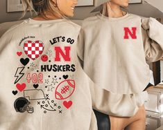 University of Nebraska Game Day Sweatshirt Athletic Booster Club Shirts, Lsu Vinyl Shirt Ideas, Team Merchandise Ideas, Spirit Wear Designs High Schools, College Club Merch Ideas, School Spirit Sweatshirts, Lsu Football Game Outfit, Game Day Shirt Ideas, Lsu Merch