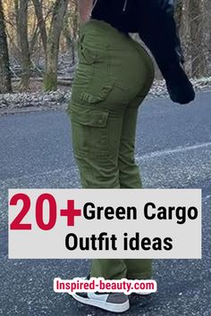 green cargo pants outfit Olive Green Cargo Pants Outfit Work, Cute Green Cargo Pants Outfits, How To Style Green Joggers For Women, Olive Cargo Jacket Outfit, What To Wear With Green Wide Leg Pants, What To Wear With Army Green Cargo Pants, Styling Army Green Pants, Womens Green Cargo Pants Outfit, Wide Leg Pants Outfit Green