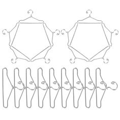 the four pieces of metal wire are shown in this drawing, and each piece has five different