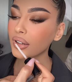 Mid Week Date Night Outfit, Soft Brown Eyeshadow Looks, Bold Bridal Makeup For Brown Eyes, Boss Lady Makeup Look, Makeup For Lined Eyes, Summer Bridal Makeup Brown Eyes, Hot Chocolate Makeup Look, Heavy Makeup Look Wedding, Evening Eye Makeup For Brown Eyes