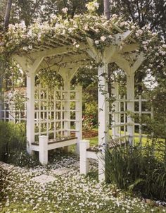 an image of a white arbor with flowers on it and the words healthy quick dinners from pauloseley com