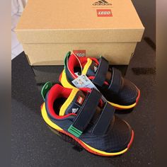 Super Cute, Multicolored, Black, Red Green And Yellow Legos From Adidas. They Have The Velcro Straps So Your Little One Can You Put Them On And Off With Ease Comes From A Smoke Free Pet Free, Fragrance Free Home Definitely Can Be Unisex Adidas X Lego Kids, Playful Black Non-slip Sneakers, Adidas Superstar Supercolor, Adidas Kids Shoes, Girls Soccer Cleats, Toddler Adidas, Black Casual Shoes, Adidas Shoes Superstar, Superstars Shoes