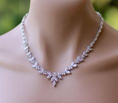 Crystal Wedding Necklace, Gold Bridal Necklace, White Gold Necklaces, Fancy Diamonds, Bridal Necklace, Jewelry Silver