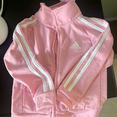 Pink Adidas Hoodie, Pink Adidas Tracksuit, Pink Racing Jacket, Pink Adidas Jacket, Cotton Long Sleeve Outerwear For Play, Long Sleeve Cotton Outerwear For Play, Cute Zip Ups, Long Sleeve Outerwear For Playtime In Spring, Casual Long Sleeve Outerwear For Playtime