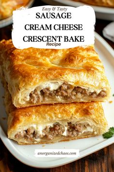 sausage cream cheese crescent bake recipe on a plate