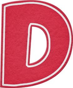 the letter d is shown in red and white