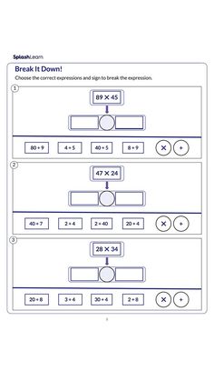 the worksheet shows how to use two different numbers in order to solve this problem