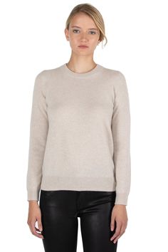 Substantial 12 gauge knit with tightly twisted 2-ply cashmere, this modern 2-ply cashmere crewneck sweater is definitly an everyday wardrobe staple for every stylish woman. Super versatile design, light weight yet extremely cozy. Extra long staple fiber with tight knit ensures long lasting performance. Long sleeves, tubular ribbed crew neck works like a classic T-shirt, ribbed cuffs and hem. Scroll over towards the bottom of the product images to find the exact Measurements Chart. crafted from t 12 Gauge, Design Light, Sleek Look, Everyday Wardrobe, Crewneck Sweater, Extra Long, Stylish Women, Crew Neck Sweater, Neck Sweater