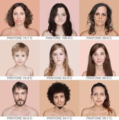 a group of people with different types of hair and skin on their faces, all from the same age