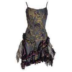 Silk Corset, Evening Mini Dresses, Gold Brocade, Printed Gowns, Corset Mini Dress, Corset Lace, Mini Robes, Black Evening Dresses, Grunge Style