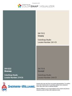 the color scheme for sherylin williams's new paint palette, which is available in