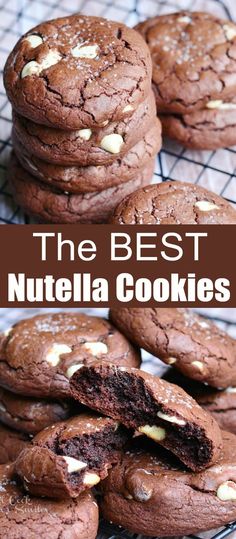 the best chocolate nutella cookies are made with only three ingredients, and they're so good to eat