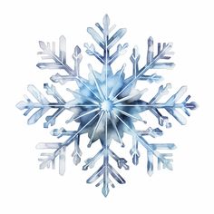 a snowflake is shown on a white background with blue and silver colors in the center