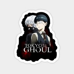 two anime characters with the words tokyo ghoul